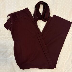 Size 8 Burgundy Tweed Ankle Pant